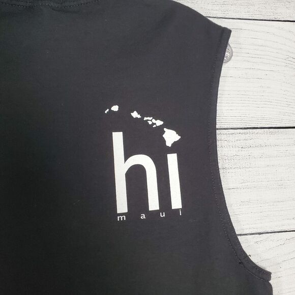 Hawaii Shirt Mens Small Black Sleeveless Tank Maui Surf Island - Picture 5 of 8